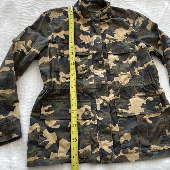 Gap Camo Utility Jacket Flap Pocket Military Full Zip Gorpcore Womens Medium - Picture 13 of 14